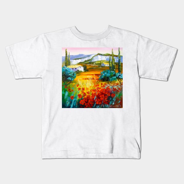 Summer in the mountains Kids T-Shirt by OLHADARCHUKART